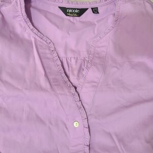 Nicole by Nicole Miller Light Purple Button Down Shirt.